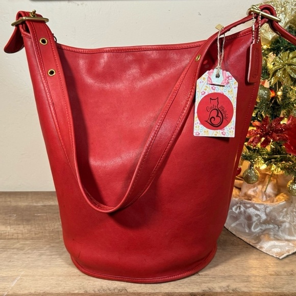 ❤️SOLD❤️Vintage Coach Red Duffle Sac 9085 - Picture 2 of 12